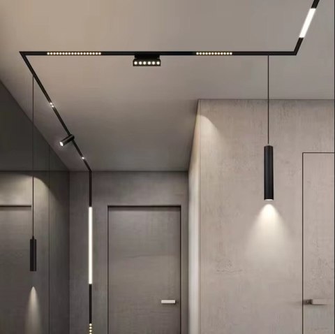 Lampa magnetyczna LED 18W 4000K szynowa liniowa czarna 48V