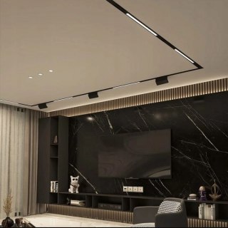 Lampa magnetyczna LED 20W 4000K szynowa liniowa czarna 48V neutralna barwa