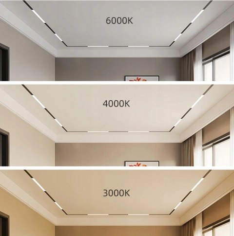 Reflektor Spot Szynowy Magnetyczny LED 7W 6000K 48V Czarny - Nowoczesne Oświetlenie