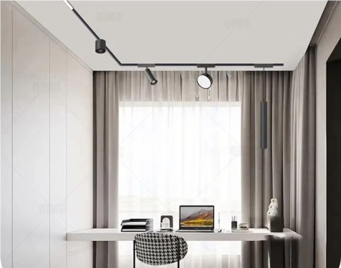 Reflektor Spot Szynowy Magnetyczny LED 7W 6000K 48V Czarny - Nowoczesne Oświetlenie