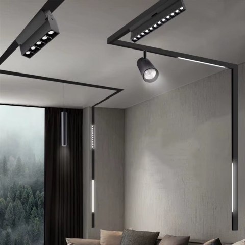 Reflektor Spot Szynowy Magnetyczny LED 7W 3000K 48V Czarny - Nowoczesne Oświetlenie Reflektor Spot Szynowy Magnetyczny LED 7W 3000K 48V Czarny - Nowoczesne Oświetlenie