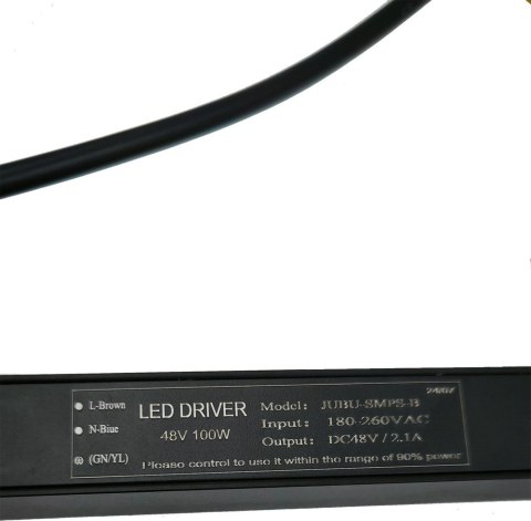 Zasilacz do szyny magnetycznej 1 fazowej wpinany czarny 100W 48V Zasilacz do szyny magnetycznej 1 fazowej wpinany czarny 100W 48V