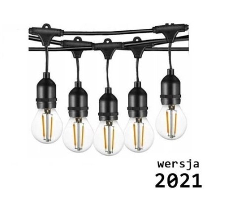 Girlanda balkonowa LED z żarówkami 10m 10pkt+10szt 2W G45 E27 2700K ciepła Girlanda balkonowa LED z żarówkami 10m 10pkt+10szt 2W G45 E27 2700K ciepła