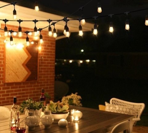 Girlanda balkonowa LED z żarówkami 10m 10pkt+10szt 2W G45 E27 2700K ciepła Girlanda balkonowa LED z żarówkami 10m 10pkt+10szt 2W G45 E27 2700K ciepła