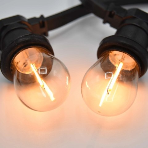 Girlanda ogrodowa żarówkowa 10m 10pkt+10szt żarówka Edison LED 1W ST45 E27 2800K Girlanda ogrodowa żarówkowa 10m 10pkt+10szt żarówka Edison LED 1W ST45 E27 2800K