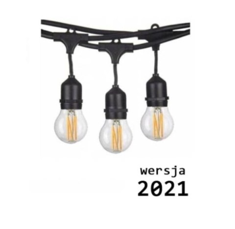Girlanda ogrodowa żarówkowa 10m 10pkt+10szt żarówka Edison LED 4W G45 E27 2800K Girlanda ogrodowa żarówkowa 10m 10pkt+10szt żarówka Edison LED 4W G45 E27 2800K