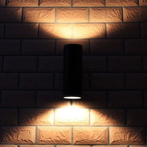 Lampa elewacyjna natynkowa punktowa kinkiet czarna 2x3W 1200lm IP65 Kąt świecenia: 45 ° Lampa elewacyjna natynkowa punktowa kinkiet czarna 2x3W 1200lm IP65 Kąt świecenia: 45 °