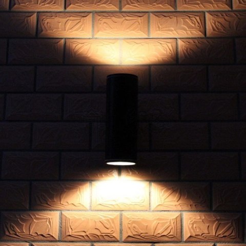 Lampa elewacyjna natynkowa punktowa kinkiet czarna 2x6W 1200lm IP65 Kąt świecenia: 45 ° Lampa elewacyjna natynkowa punktowa kinkiet czarna 2x6W 1200lm IP65 Kąt świecenia: 45 °