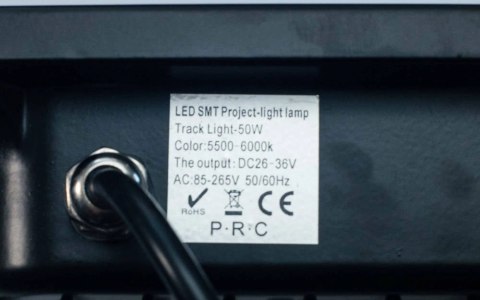 Naświetlacz halogen LED 50W 5700K 5000lm kąt świecenia 120° Naświetlacz halogen LED 50W 5700K 5000lm kąt świecenia 120°