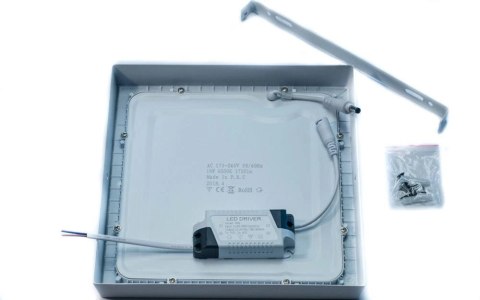 Panel natynkowy LED 22cm 18W 6000K 2200lm kąt świecenia 120°