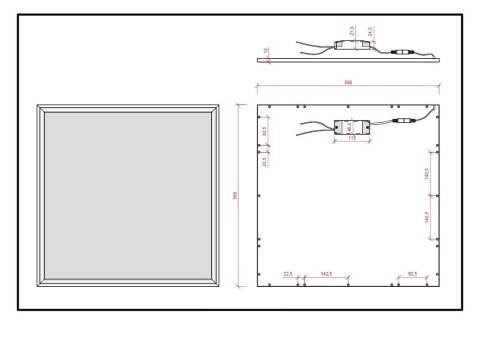 Panel podtynkowy LED UGR