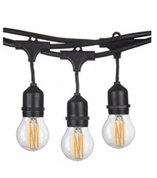 Zestaw girlanda ogrodowa żarówkowa 15m 15pkt+15szt żarówka Edison Filament LED 4W G45 E27 2800K