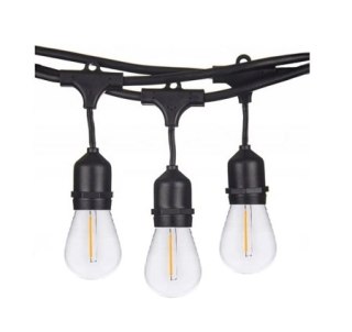 Zestaw girlanda ogrodowa żarówkowa 20m 20pkt+20szt żarówka Edison Filament LED 1W ST45 E27 2800K