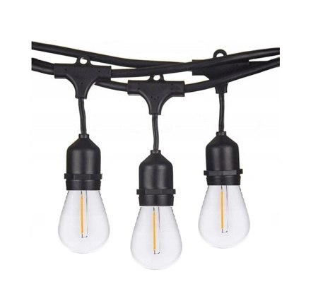 Zestaw girlanda ogrodowa żarówkowa 20m 20pkt+20szt żarówka Edison Filament LED 1W ST45 E27 2800K Zestaw girlanda ogrodowa żarówkowa 20m 20pkt+20szt żarówka Edison Filament LED 1W ST45 E27 2800K