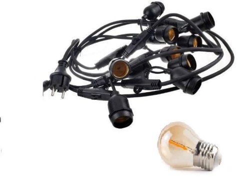 Zestaw girlanda ogrodowa żarówkowa 20m 20pkt + 20szt żarówka vintage Edison LED 1W G45 E27 2300K Zestaw girlanda ogrodowa żarówkowa 20m 20pkt + 20szt żarówka vintage Edison LED 1W G45 E27 2300K
