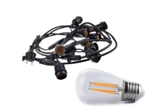 Zestaw girlanda ogrodowa żarówkowa 20m 20pkt + 20szt żarówka vintage retro Edison Filament LED 4W ST45 E27 2800K