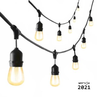 Zestaw girlanda ogrodowa żarówkowa 5m 5pkt+5szt żarówka Edison LED 8W G80 E27 2300K