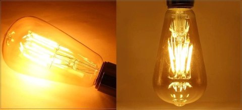Żarówka LED ST64 E27 Filament 2300K 8W retro typ Edison barwa ciepła Żarówka LED ST64 E27 Filament 2300K 8W retro typ Edison barwa ciepła