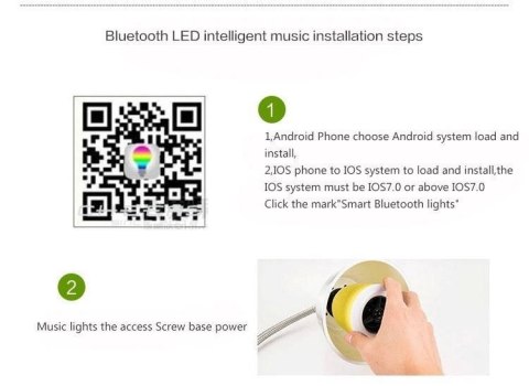 Żarówka LED smart głośnik bluetooth E27 5W biała Żarówka LED smart głośnik bluetooth E27 5W biała