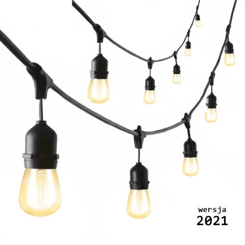 Zestaw girlanda ogrodowa żarówkowa 5m 5pkt+5szt żarówka Edison LED 8W ST64 E27 2300K Zestaw girlanda ogrodowa żarówkowa 5m 5pkt+5szt żarówka Edison LED 8W ST64 E27 2300K